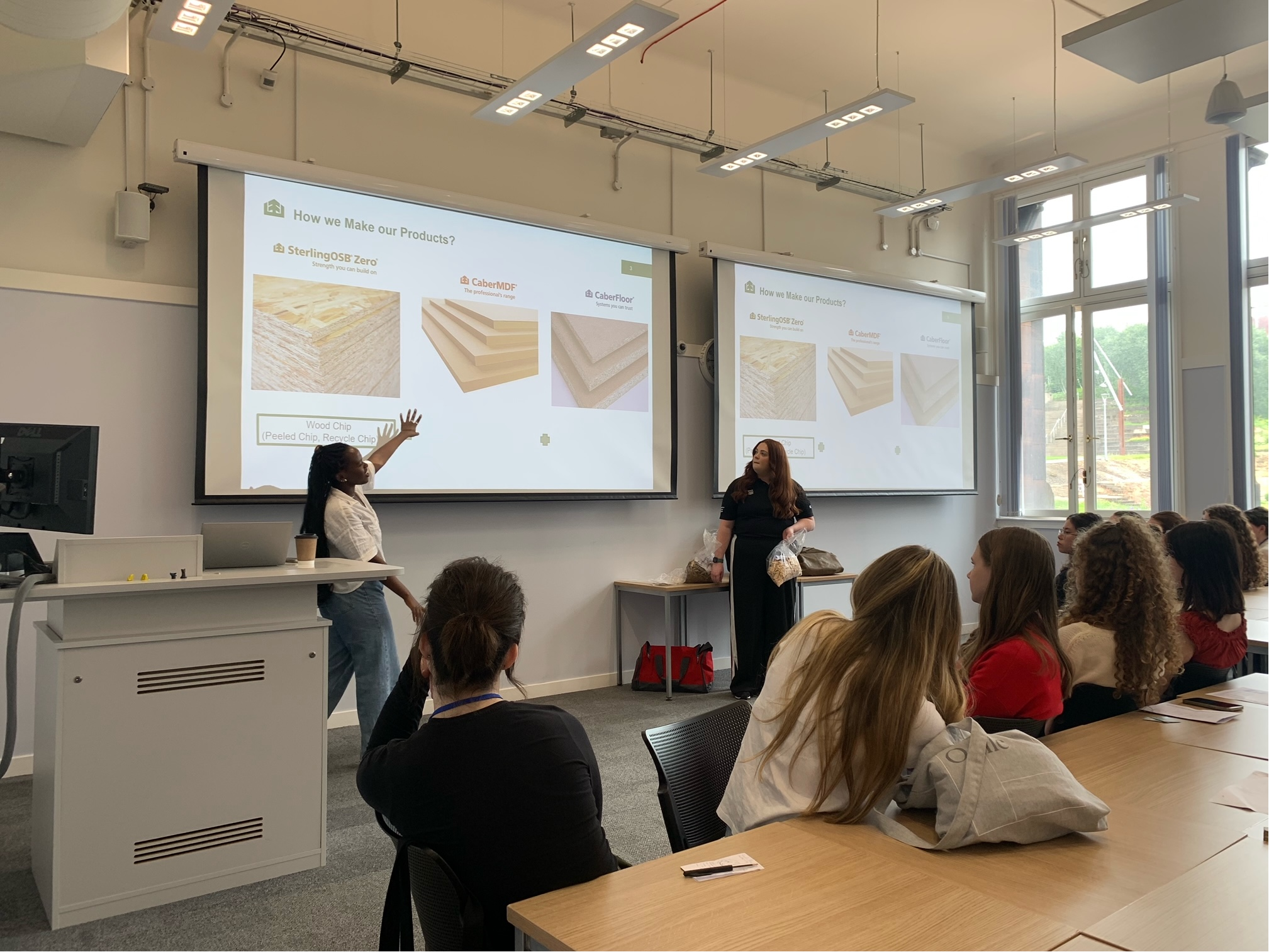 Deborah A. and Nicole R.presenting at the Engineering the Future for Girls program